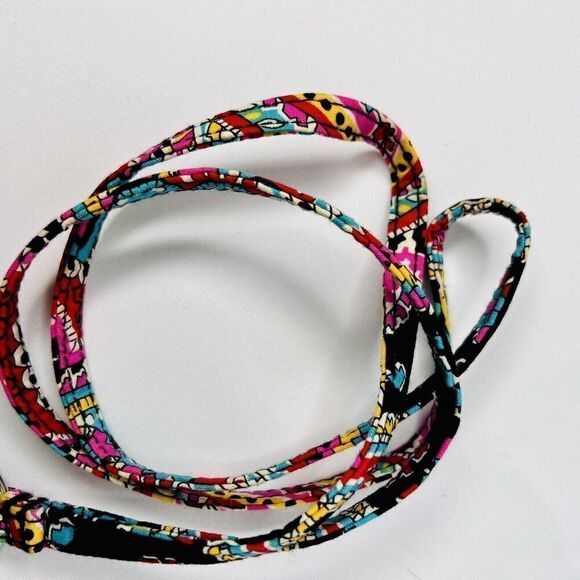 Vera Bradley Lanyard Key Ring ID Badge Clip Holder Blue Pink Yellow Black EUC B1 - Picture 4 of 6